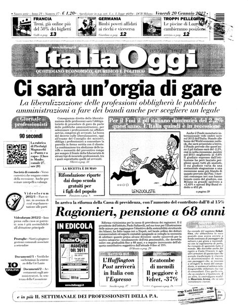 Italia oggi : quotidiano di economia finanza e politica